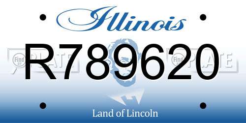 R789620 Illinois License Plate