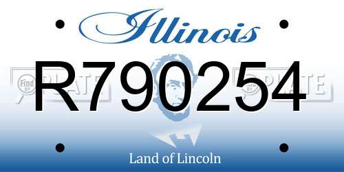 R790254 Illinois License Plate