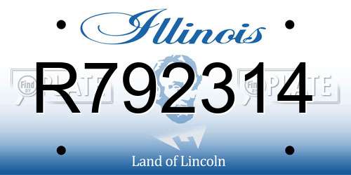 R792314 Illinois License Plate