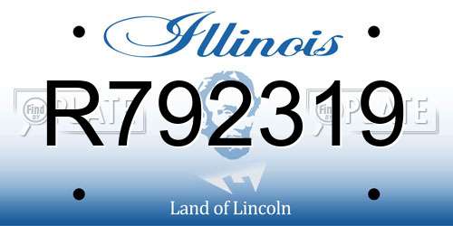 R792319 Illinois License Plate