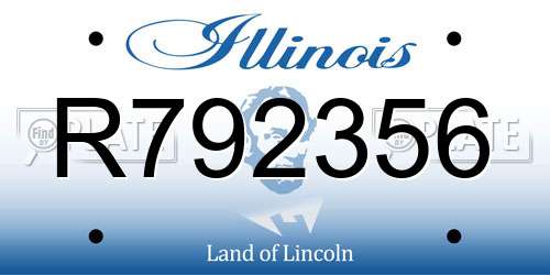 R792356 Illinois License Plate