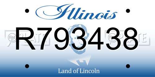R793438 Illinois License Plate