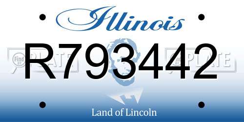 R793442 Illinois License Plate