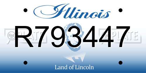 R793447 Illinois License Plate