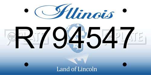 R794547 Illinois License Plate