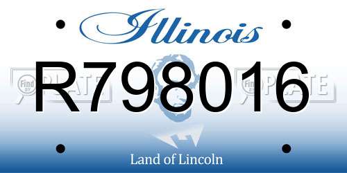 R798016 Illinois License Plate