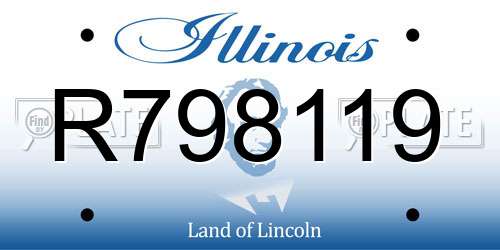 R798119 Illinois License Plate