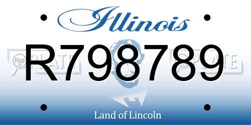 R798789 Illinois License Plate