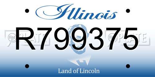 R799375 Illinois License Plate