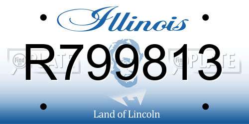 R799813 Illinois License Plate