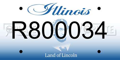 R800034 Illinois License Plate