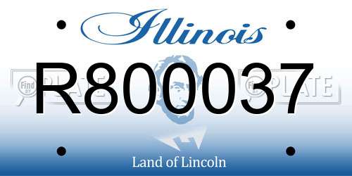 R800037 Illinois License Plate