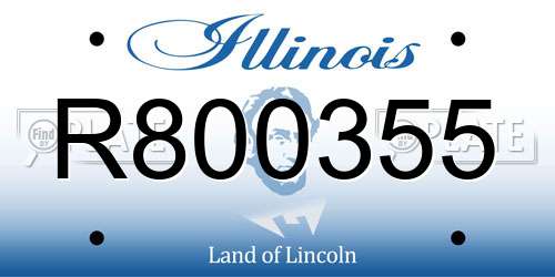 R800355 Illinois License Plate