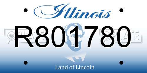 R801780 Illinois License Plate