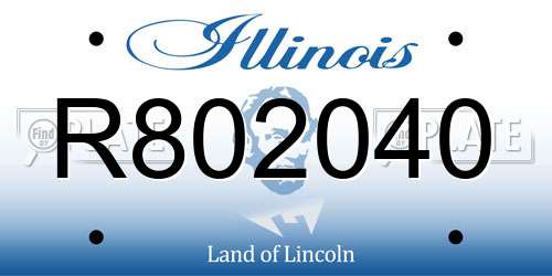 R802040 Illinois License Plate