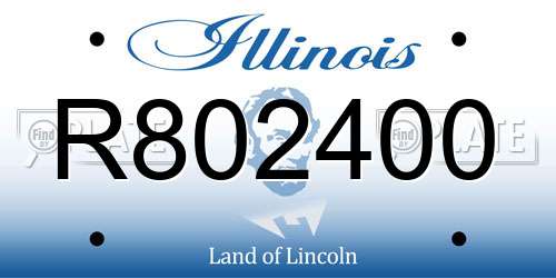R802400 Illinois License Plate