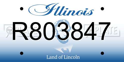 R803847 Illinois License Plate