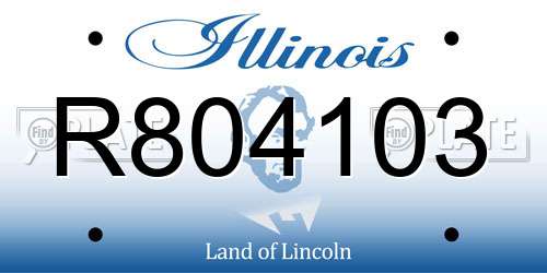 R804103 Illinois License Plate