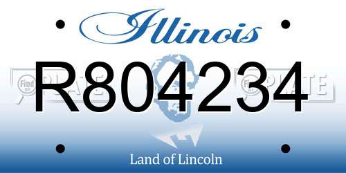 R804234 Illinois License Plate