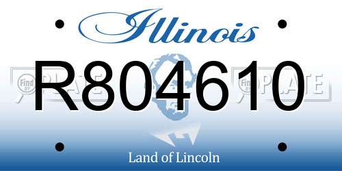 R804610 Illinois License Plate