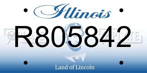 R805842 Illinois License Plate
