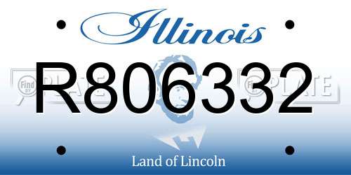 R806332 Illinois License Plate