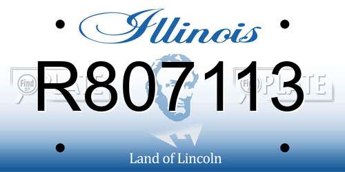 R807113 Illinois License Plate