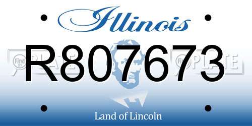 R807673 Illinois License Plate