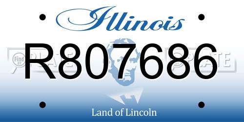 R807686 Illinois License Plate