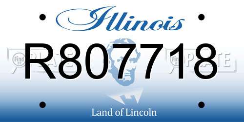 R807718 Illinois License Plate
