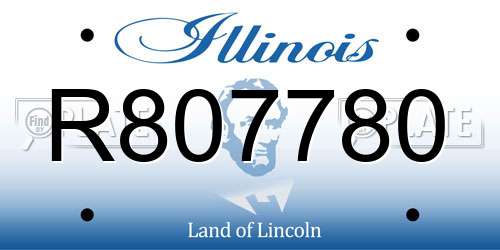 R807780 Illinois License Plate