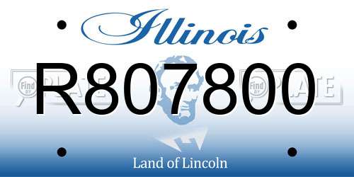 R807800 Illinois License Plate
