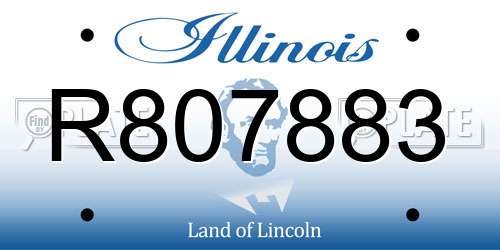 R807883 Illinois License Plate