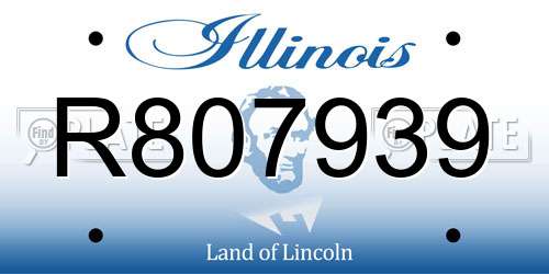 R807939 Illinois License Plate