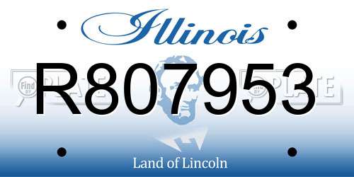 R807953 Illinois License Plate