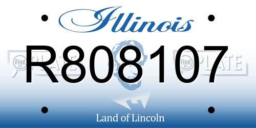 R808107 Illinois License Plate