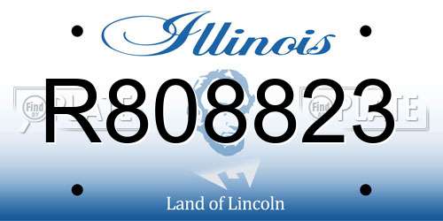 R808823 Illinois License Plate
