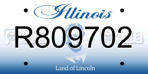 R809702 Illinois License Plate