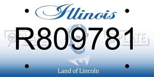 R809781 Illinois License Plate
