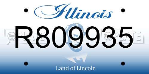 R809935 Illinois License Plate