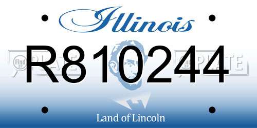 R810244 Illinois License Plate