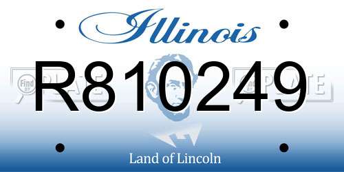 R810249 Illinois License Plate