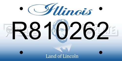 R810262 Illinois License Plate