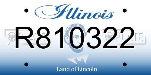 R810322 Illinois License Plate