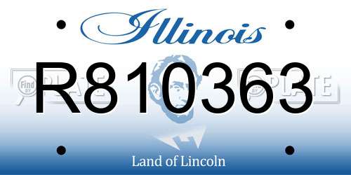 R810363 Illinois License Plate