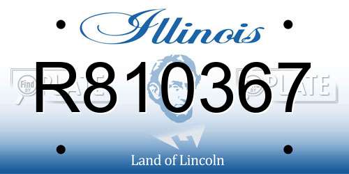 R810367 Illinois License Plate