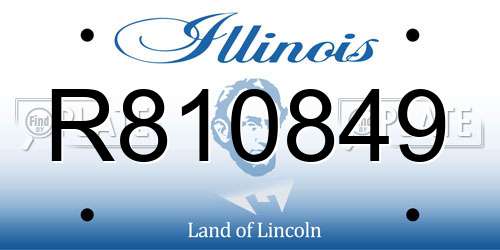 R810849 Illinois License Plate
