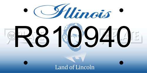 R810940 Illinois License Plate