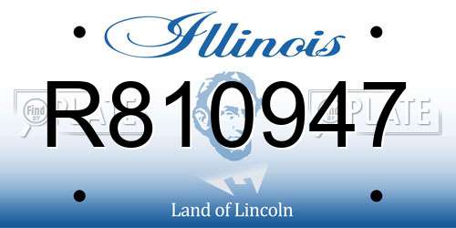 R810947 Illinois License Plate