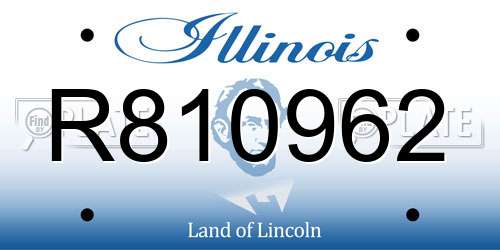 R810962 Illinois License Plate